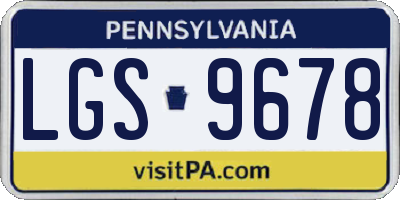 PA license plate LGS9678