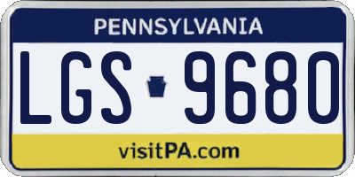 PA license plate LGS9680