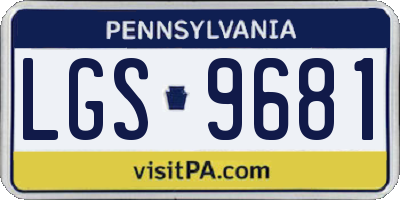 PA license plate LGS9681