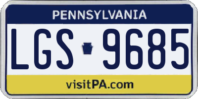 PA license plate LGS9685