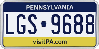 PA license plate LGS9688