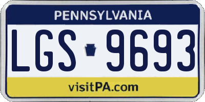 PA license plate LGS9693