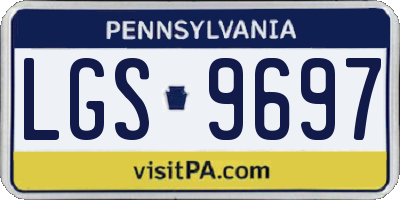 PA license plate LGS9697