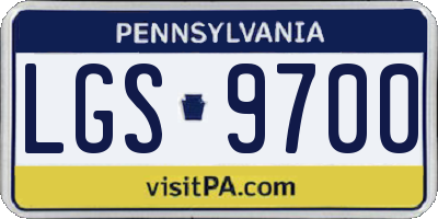 PA license plate LGS9700