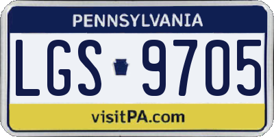 PA license plate LGS9705