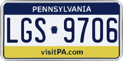 PA license plate LGS9706