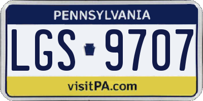 PA license plate LGS9707