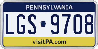 PA license plate LGS9708