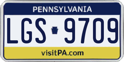 PA license plate LGS9709