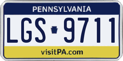 PA license plate LGS9711