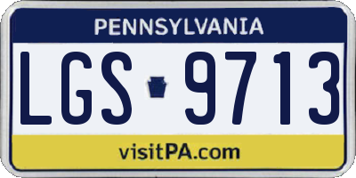 PA license plate LGS9713