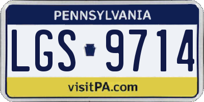 PA license plate LGS9714