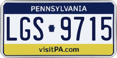 PA license plate LGS9715