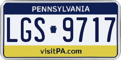 PA license plate LGS9717
