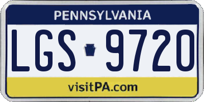 PA license plate LGS9720