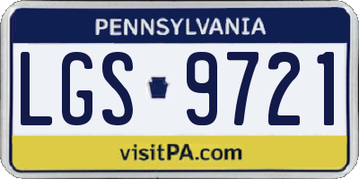 PA license plate LGS9721