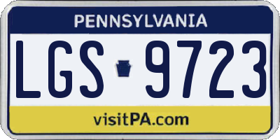 PA license plate LGS9723