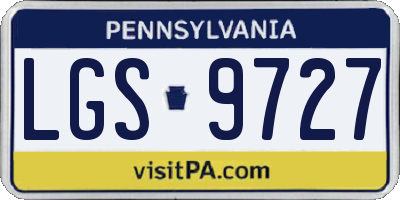 PA license plate LGS9727