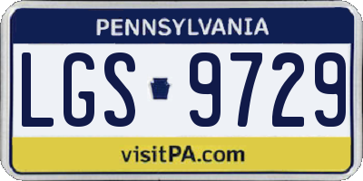 PA license plate LGS9729