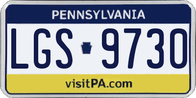 PA license plate LGS9730