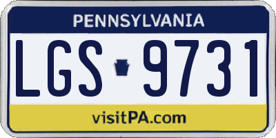 PA license plate LGS9731