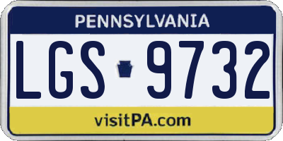 PA license plate LGS9732