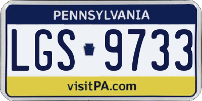 PA license plate LGS9733