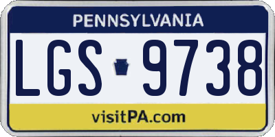 PA license plate LGS9738