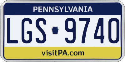 PA license plate LGS9740