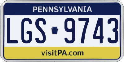 PA license plate LGS9743