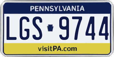 PA license plate LGS9744