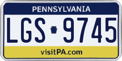 PA license plate LGS9745