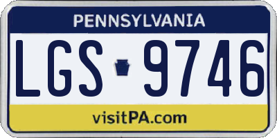 PA license plate LGS9746