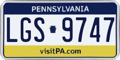 PA license plate LGS9747