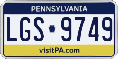PA license plate LGS9749
