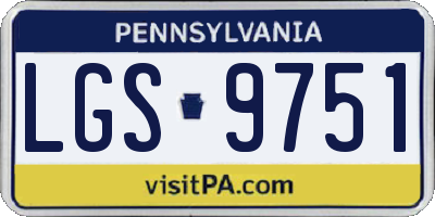 PA license plate LGS9751