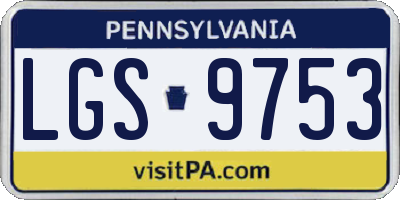PA license plate LGS9753