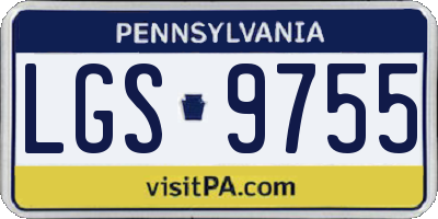 PA license plate LGS9755