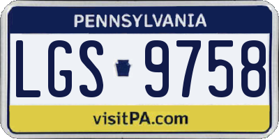 PA license plate LGS9758