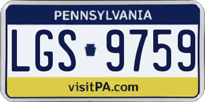 PA license plate LGS9759