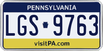 PA license plate LGS9763