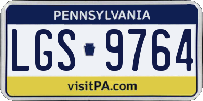PA license plate LGS9764