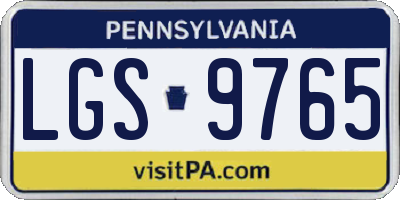 PA license plate LGS9765