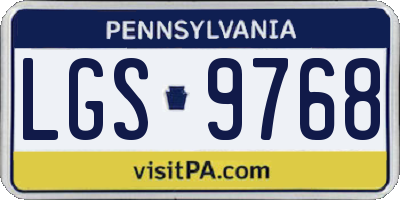 PA license plate LGS9768