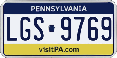 PA license plate LGS9769