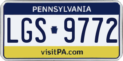 PA license plate LGS9772