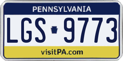 PA license plate LGS9773