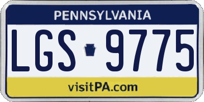 PA license plate LGS9775