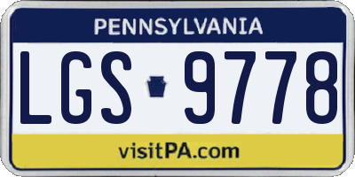 PA license plate LGS9778