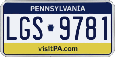 PA license plate LGS9781